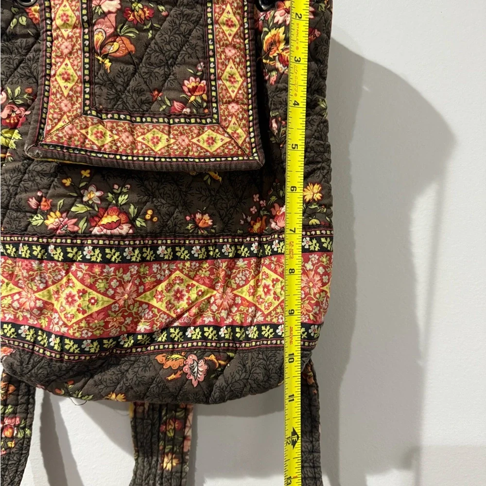 Vera Bradley Chocolate Drawstring Backsack Backpack Purse RETIRED Bag‎ Boho I